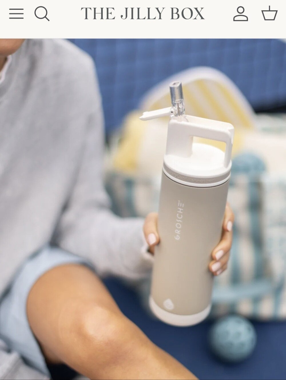 Jilly BOX Beige Hydration Bottle with Flip Straw - Women Skincare Accessory